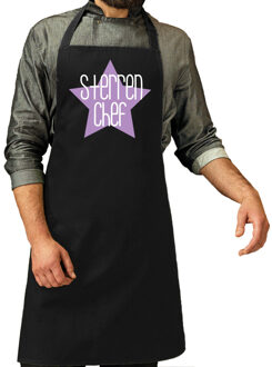 Bellatio Decorations Cadeau schort voor heren - sterren chef - paars - keukenschort - barbecue - keukenprins