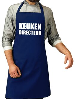 Bellatio Decorations Cadeau schort voor volwassenen - keuken directeur - donkerblauw - keukenschort - verjaardag