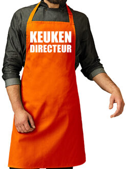 Bellatio Decorations Cadeau schort voor volwassenen - keuken directeur - oranje - keukenschort - verjaardag