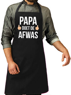 Bellatio Decorations Cadeau schort zwart papa doet de afwas voor heren - Feestschorten