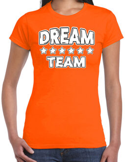 Bellatio Decorations Cadeau Sport T-shirt dames - Dream Team - oranje - Team Building - sportkleding voor dames