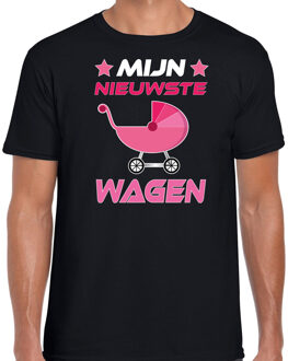 Bellatio Decorations Cadeau t-shirt aanstaande papa - mijn nieuwste wagen - roze - Vaderdag/verjaardag M