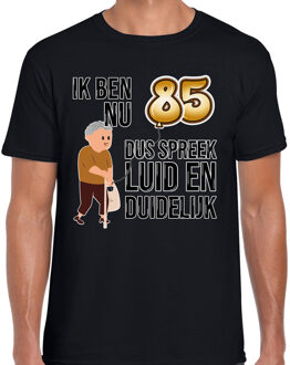 Bellatio Decorations Cadeau T-shirt heren - leeftijd 85 jaar - zwart - luid en duidelijk - verjaardagsfeest 2XL