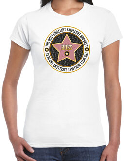 Bellatio Decorations Cadeau t-shirt voor dames - boss/baas - wit - bedankje - verjaardag M