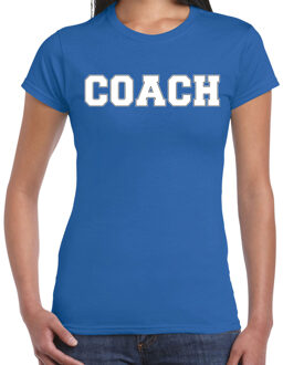 Bellatio Decorations Cadeau t-shirt voor dames - coach - blauw - bedankje - verjaardag 2XL