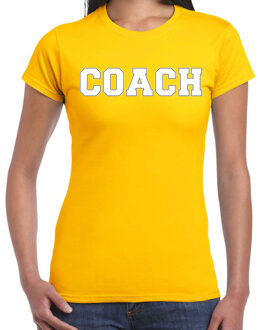 Bellatio Decorations Cadeau t-shirt voor dames - coach - geel - bedankje - verjaardag 2XL