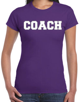 Bellatio Decorations Cadeau t-shirt voor dames - coach - paars - bedankje - verjaardag 2XL