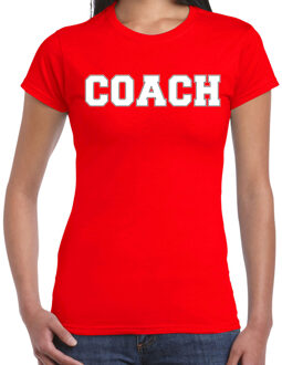 Bellatio Decorations Cadeau t-shirt voor dames - coach - rood - bedankje - verjaardag 2XL