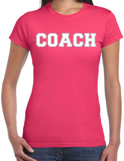 Bellatio Decorations Cadeau t-shirt voor dames - coach - roze - bedankje - verjaardag 2XL