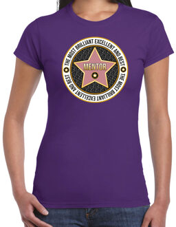 Bellatio Decorations Cadeau t-shirt voor dames - mentor - paars - bedankje - verjaardag M