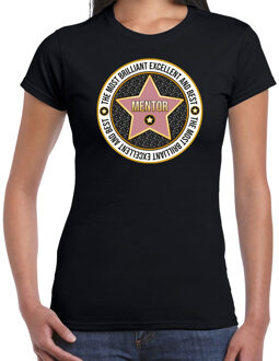 Bellatio Decorations Cadeau t-shirt voor dames - mentor - zwart - bedankje - verjaardag L