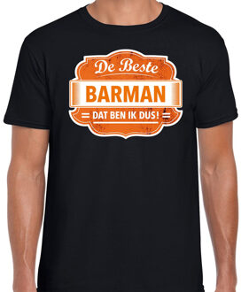 Bellatio Decorations Cadeau t-shirt voor de beste barman zwart voor heren 2XL