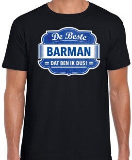 Bellatio Decorations Cadeau t-shirt voor de beste barman zwart voor heren 2XL