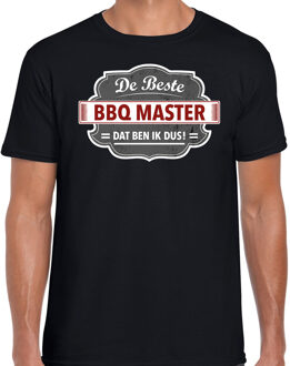 Bellatio Decorations Cadeau t-shirt voor de beste bbq master voor heren - zwart met grijs - barbecue kado shirt / kleding - vaderdag XL