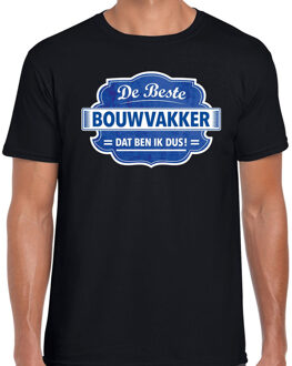 Bellatio Decorations Cadeau t-shirt voor de beste bouwvakker zwart voor heren 2XL