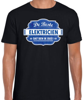 Bellatio Decorations Cadeau t-shirt voor de beste elektricien zwart voor heren