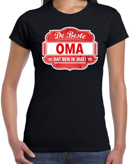 Bellatio Decorations Cadeau t-shirt voor de beste oma zwart voor dames