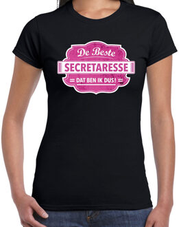 Bellatio Decorations Cadeau t-shirt voor de beste secretaresse zwart voor dames 2XL