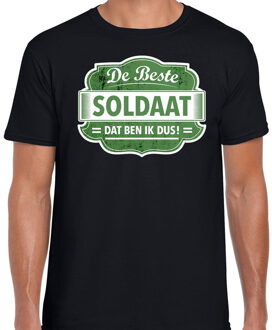 Bellatio Decorations Cadeau t-shirt voor de beste soldaat zwart voor heren 2XL