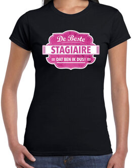 Bellatio Decorations Cadeau t-shirt voor de beste stagiaire zwart voor dames M