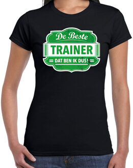 Bellatio Decorations Cadeau t-shirt voor de beste trainer zwart voor dames XL