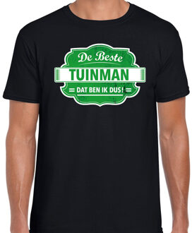 Bellatio Decorations Cadeau t-shirt voor de beste tuinman zwart voor heren