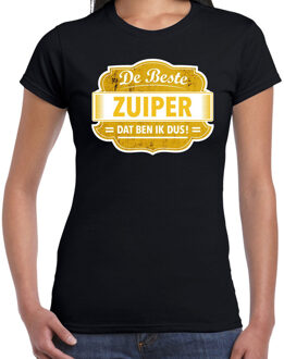 Bellatio Decorations Cadeau t-shirt voor de beste zuiper zwart voor dames