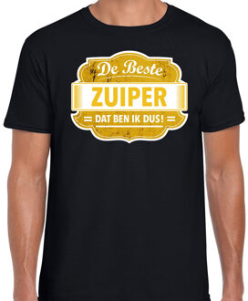 Bellatio Decorations Cadeau t-shirt voor de beste zuiper zwart voor heren 2XL