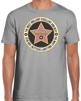 Bellatio Decorations Cadeau t-shirt voor heren - brother/broer - grijs - bedankje - verjaardag - broertje S