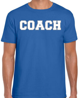 Bellatio Decorations Cadeau t-shirt voor heren - coach - blauw - bedankje - verjaardag L