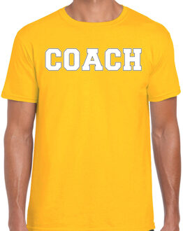Bellatio Decorations Cadeau t-shirt voor heren - coach - geel - bedankje - verjaardag