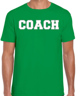 Bellatio Decorations Cadeau t-shirt voor heren - coach - groen - bedankje - verjaardag 2XL