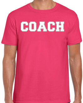 Bellatio Decorations Cadeau t-shirt voor heren - coach - roze - bedankje - verjaardag 2XL