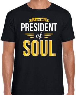 Bellatio Decorations Cadeau t-shirt voor heren - President of Soul - zwart - muziek liefhebber