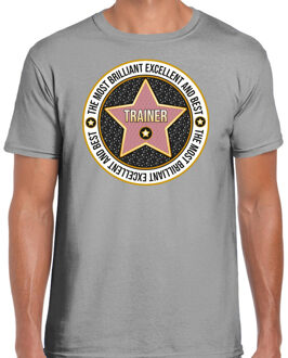 Bellatio Decorations Cadeau t-shirt voor heren - trainer - grijs - bedankje - verjaardag