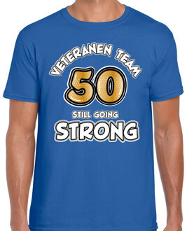 Bellatio Decorations Cadeau T-shirt voor heren - veteranen team - blauw - verjaardag - 50 jaar 2XL