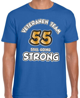 Bellatio Decorations Cadeau T-shirt voor heren - veteranen team - blauw - verjaardag - 55 jaar 2XL