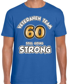 Bellatio Decorations Cadeau T-shirt voor heren - veteranen team - blauw - verjaardag - 60 jaar 2XL