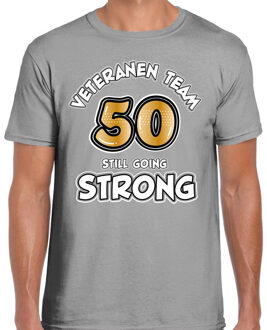 Bellatio Decorations Cadeau T-shirt voor heren - veteranen team - grijs - verjaardag - 50 jaar