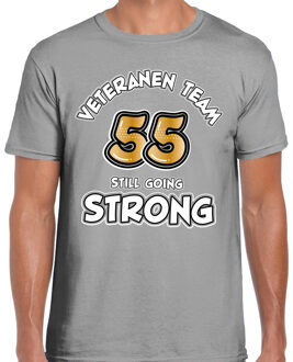 Bellatio Decorations Cadeau T-shirt voor heren - veteranen team - grijs - verjaardag - 55 jaar 2XL