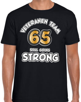 Bellatio Decorations Cadeau T-shirt voor heren - veteranen team - zwart - verjaardag - 65 jaar 2XL