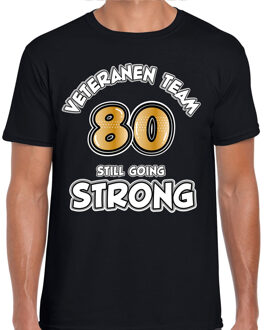 Bellatio Decorations Cadeau T-shirt voor heren - veteranen team - zwart - verjaardag - 80 jaar 2XL