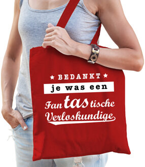 Bellatio Decorations Cadeau tas voor verloskundige - rood - katoen - 42 x 38 cm