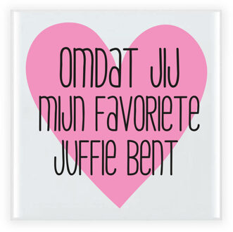 Bellatio Decorations Cadeau tegel voor juf - mijn favoriete juffie - keramiek - multi kleuren - 15 cm