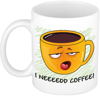 Bellatio Decorations Cadeau/verjaardags mok collega - groen - Smile Emoticon - grappig - keramiek - 300 ml