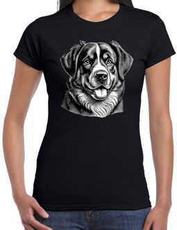 Bellatio Decorations Cadeau/verkleed T-shirt dames - zwart - Berner Senner hond - hondenliefhebber S