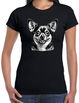 Bellatio Decorations Cadeau/verkleed T-shirt dames - zwart - Chihuahua hond - hondenliefhebber XL
