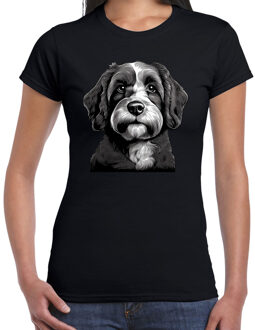 Bellatio Decorations Cadeau/verkleed T-shirt dames - zwart - Labradoodle hond - hondenliefhebber 2XL