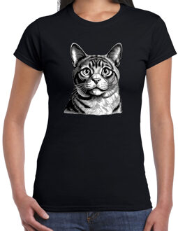Bellatio Decorations Cadeau/verkleed T-shirt dames - zwart - Munchkin kat/poes - kattenliefhebber