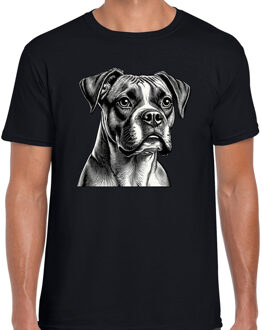 Bellatio Decorations Cadeau/verkleed T-shirt heren - zwart - Boxer hond - honden liefhebber